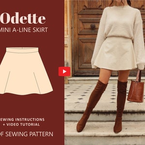 Odette High Waisted Skirt Digital Pattern // UK 4-24, US 0-20 //  PDF Sewing Patterns