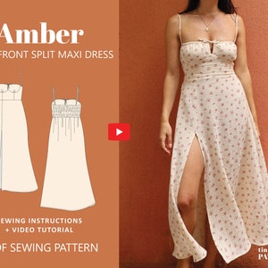 Amber Cami Maxi Summer Dress Digital Pattern // UK 4-24, US 0-20 //  PDF Sewing Patterns