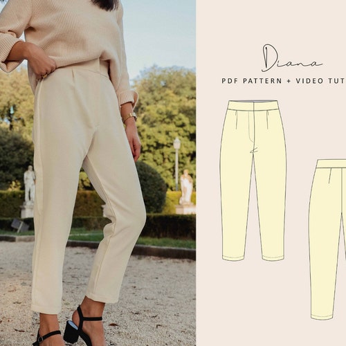 Remi Wide Leg Trousers Digital Pattern // UK 4-24 US 0-20 // - Etsy