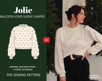 Jolie Jumper PDF Sewing Pattern Instant Download  US 0-20/ UK 4-24 - Beginner friendly -