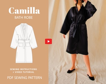 Modèle numérique de robe de chambre Camilla//Royaume-Uni 4-24, 0-20 États-Unis//PDF patrons de couture