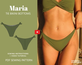 Maria Brazilian Cut Bikini Top Swimwear Pattern // UK 4-24, US 0-20 //  PDF Sewing Patterns