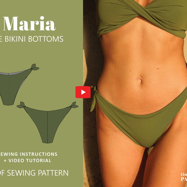 Maria Brazilian Cut Bikini Top Swimwear Pattern // UK 4-24, US 0-20 //  PDF Sewing Patterns