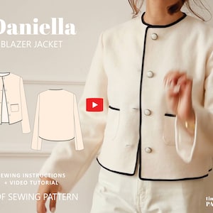 Danielle Blazer Jacket Digital Pattern // UK 4-24, US 0-20 // PDF Sewing Patterns