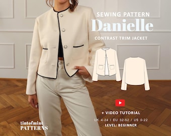 Patrón digital de chaqueta blazer Danielle // Tallas 4-24 del Reino Unido, 0-20 de EE. UU. // Patrones de costura en PDF