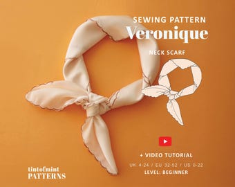 Veronique Scarf PDF Digital Sewing Pattern One Size/ Video Tutorial