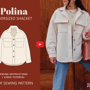 Polina Oversized Shacket Digital Pattern // UK 4-24, US 0-20 // PDF Sewing Patterns image 1