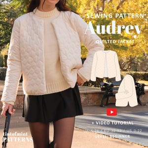 Patrón de costura en PDF para chaqueta acolchada Audrey Descarga instantánea Tallas 0 a 20 de EE. UU. y 4 a 24 del Reino Unido - Apto para principiantes -