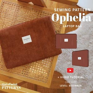 Laptop Bag Sewing Pattern PDF | Corduroy Laptop Sleeve | Quilted Laptop Case | Beginner Friendly | Video Tutorial image 11