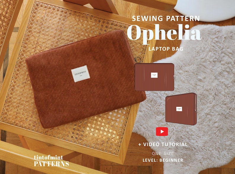 Laptop Bag Sewing Pattern PDF | Corduroy Laptop Sleeve | Quilted Laptop Case | Beginner Friendly | Video Tutorial image 11