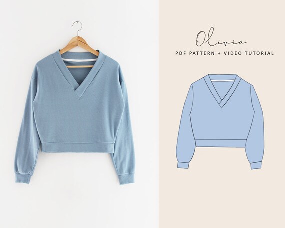 Olivia V-neck Long Sleeve Lounge Top 