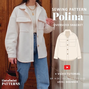 Polina Oversized Shacket Digital Pattern // UK 4-24, US 0-20 // PDF Schnittmuster