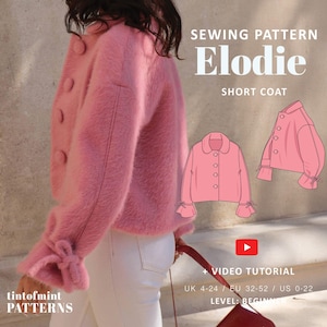 Elodie Coat PDF Digital Sewing Pattern / UK 4-24, US 0-20 / + Video Tutorial