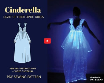 Cinderella Fiber Optic Light Up Dress Digital Pattern // UK 4-24, US 0-20 //  PDF Sewing Patterns