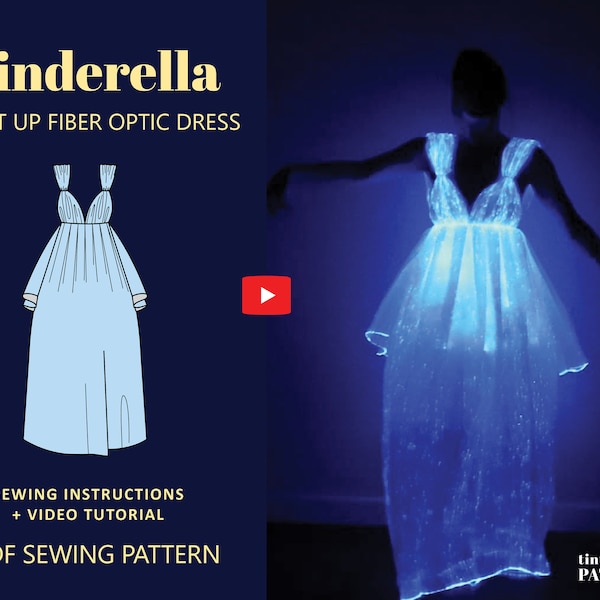 Cinderella Fiber Optic Light Up Dress Digital Pattern // UK 4-24, US 0-20 //  PDF Sewing Patterns