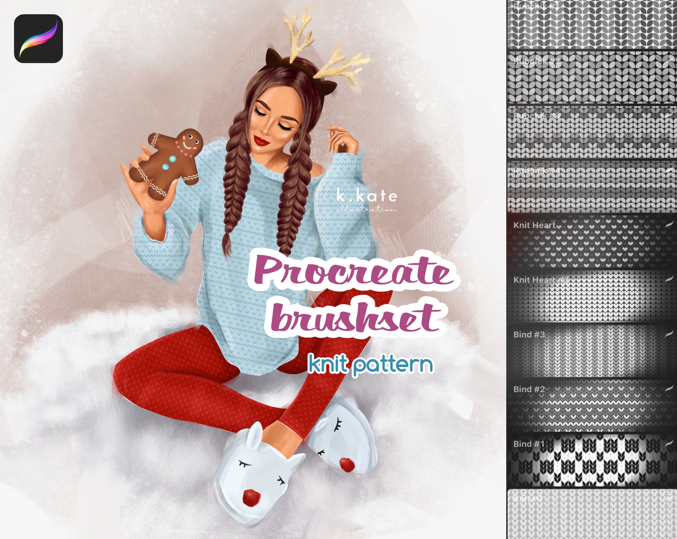 Procreate Brushes KNIT Brushes for Procreate App Pattern Etsy