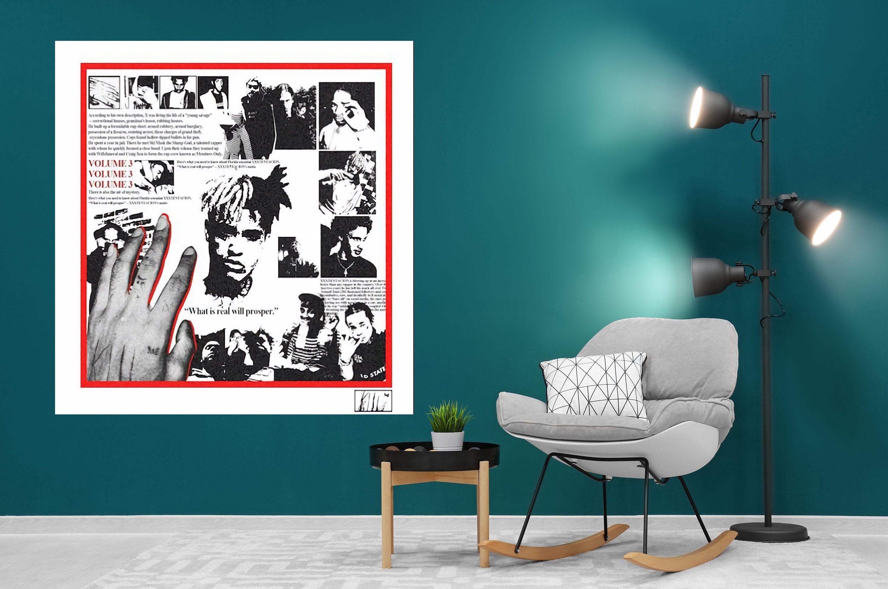 XXXTENTACION Art Fabric Poster Wall Decor HD Print 3 Vol Members Only -