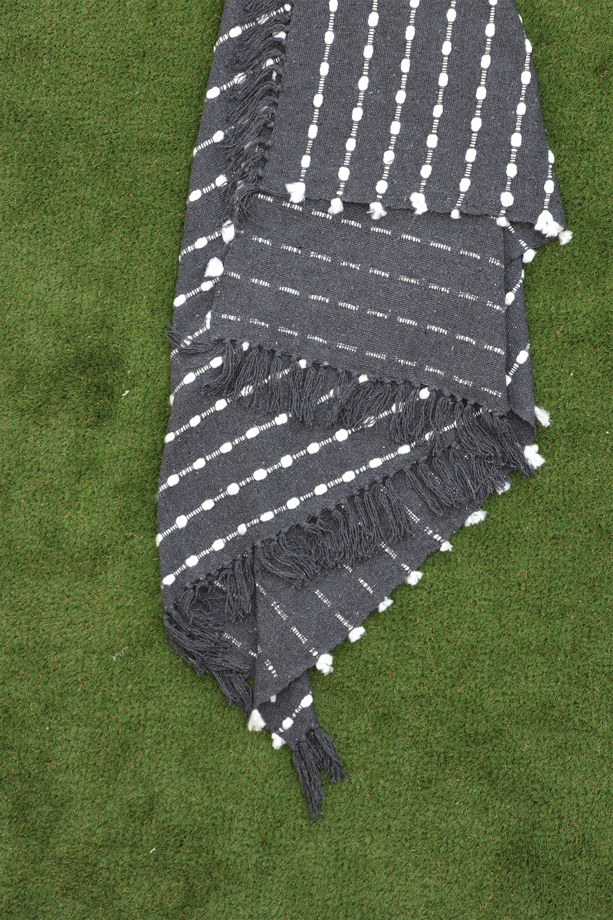 Hand Woven Throw Blankets 100 Cotton Grey White Throw Rug Etsy