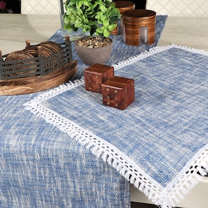 Table Runner Indian Handmade Dinning Room Table Runner Home Decor Table Runner Table Decor Blue Table Runner Boho Dorm Decor Kitchen Decor