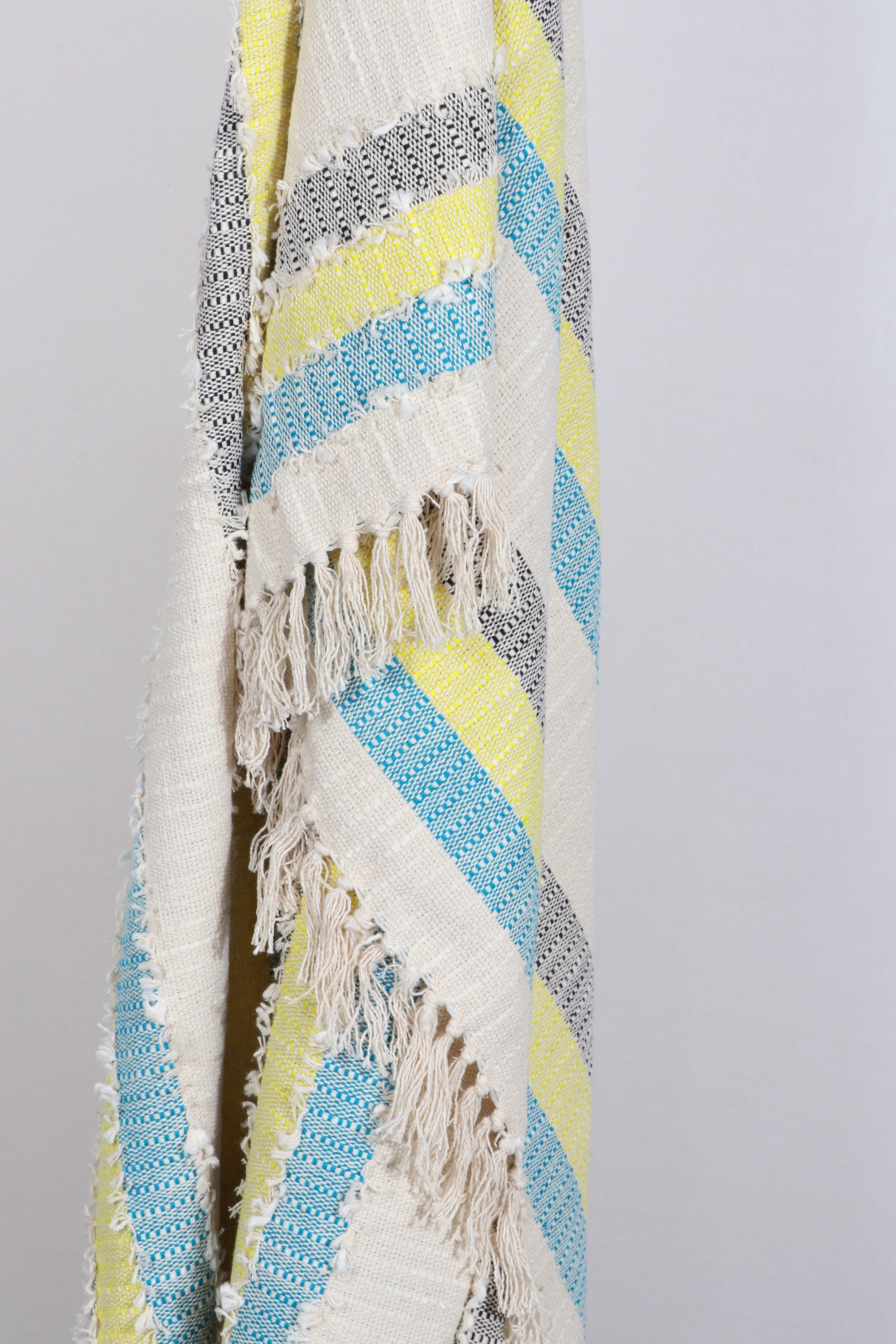 Woven Throw Blankets 100 Cotton White Throw Rug 50x60 Etsy