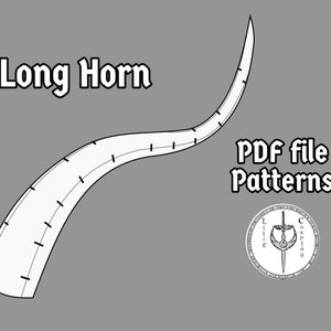 EVA Foam Long Horn Pattern - Druckbare PDF-Vorlage, DIY Cosplay Accessoire