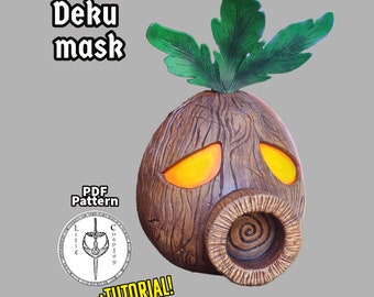 Deku Mask Inspired Pattern PDF - EVA Foam Cosplay Template - DIY Mask Crafting