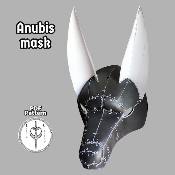 Anubis Mask PDF Pattern - DIY EVA Foam Helmet Template for Cosplay & Costumes