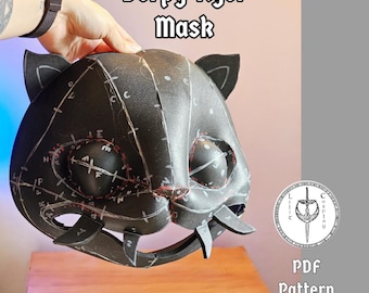 Tiger Mask Pattern PDF for EVA Foam – K-Pop Cosplay & Fantasy Costume Accessory, DIY Craft