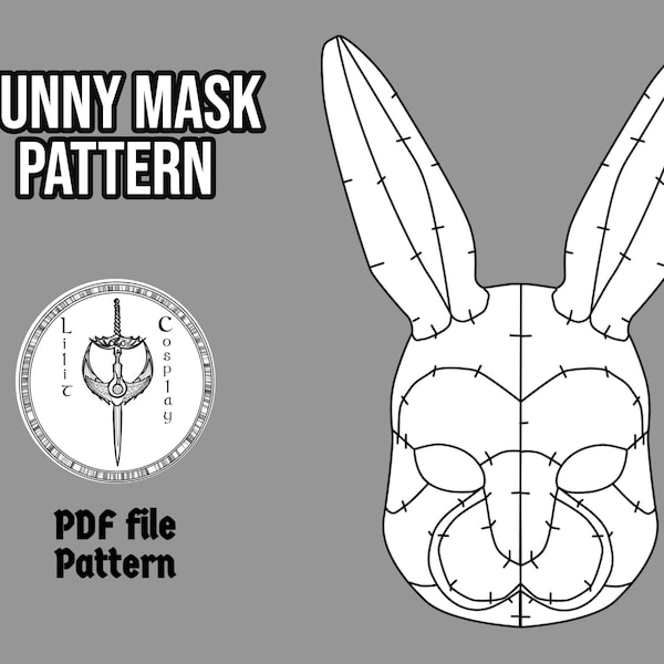 Bunny Mask Pattern PDF - EVA Foam Rabbit Template for Fursuit, LARP, Cosplay