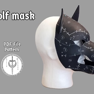 Modello PDF maschera lupo - Modello in schiuma EVA per base costume da furto, LARP e accessori per cosplay