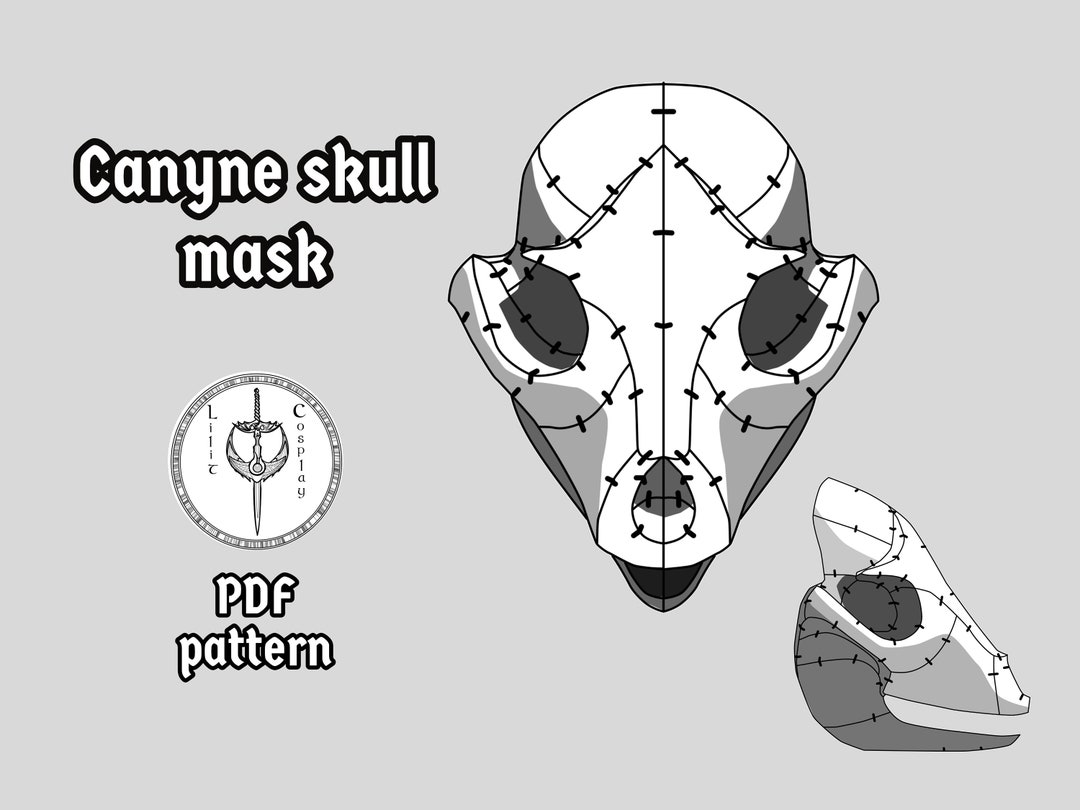 Canine/raccoon Skull Mask PDF Pattern for Eva Foam - Etsy