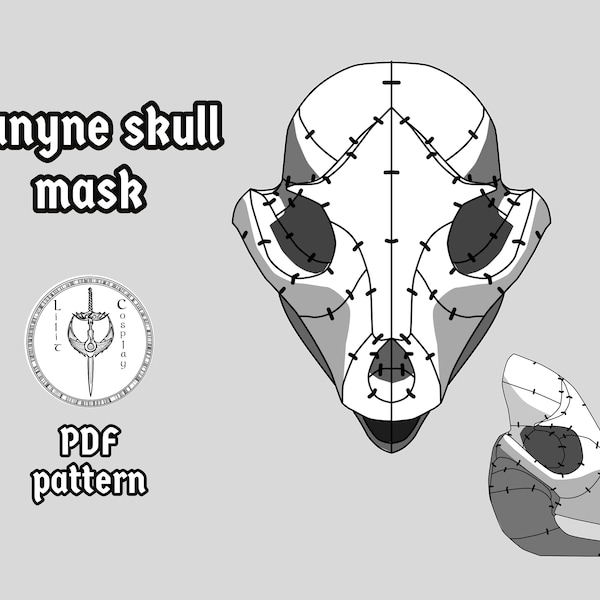 Canine/Raccoon Skull Mask - PDF Pattern For Eva Foam