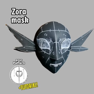 EVA Foam Mask Pattern - Zora Mask Inspired PDF Template, DIY Cosplay Crafting