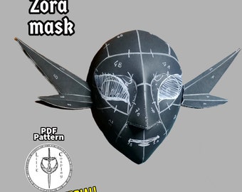 EVA Foam Mask Pattern - Zora Mask Inspired PDF Template, DIY Cosplay Crafting