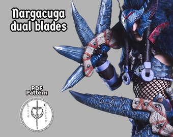 Patrón PDF de espuma EVA para crear tu propia plantilla de doble hoja para cosplay de Narga (archivo plano)