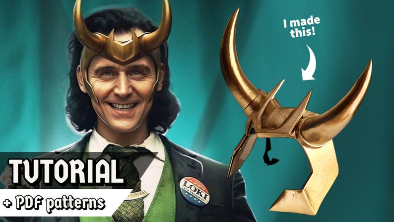 Loki Helmet Pattern PDF Pattern EVA Foam Headpiece - DIY Cosplay Accessory With Video ...