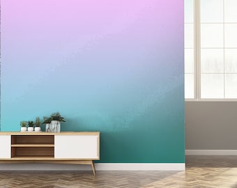 Teal to Pink Colour Gradient Compto Wallpaper Mural - Removable Self-adhesive Wallpaper - Peel and Stick