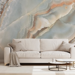 Surface Marble Effect Grey and Beige Wallpaper Mural - Handess - Removable Self-adhesive Wallpaper - Peel and Stick