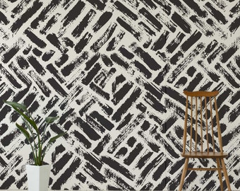 Abstract Black Brick Wallpaper Mural – Removable Self-Adhesive