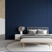 Navy Vertical Wood Panel Slats Effect Timber Elegance Navy Wallpaper ...