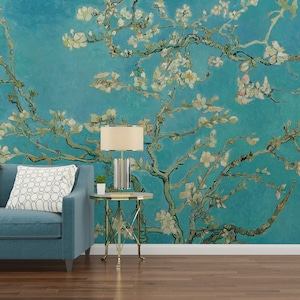 Van Gogh Blue Almond Blossoms Wallpaper Mural - Removable Self-adhesive Wallpaper - Peel and Stick