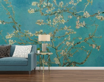 Van Gogh Blue Almond Blossoms Wallpaper Mural - Removable Self-adhesive Wallpaper - Peel and Stick