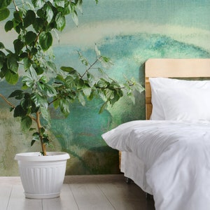 Green Vintage French Landscape Abstract Painting Verdant Mystique Wallpaper Mural - Removable Self-adhesive Wallpaper - Peel and Stick