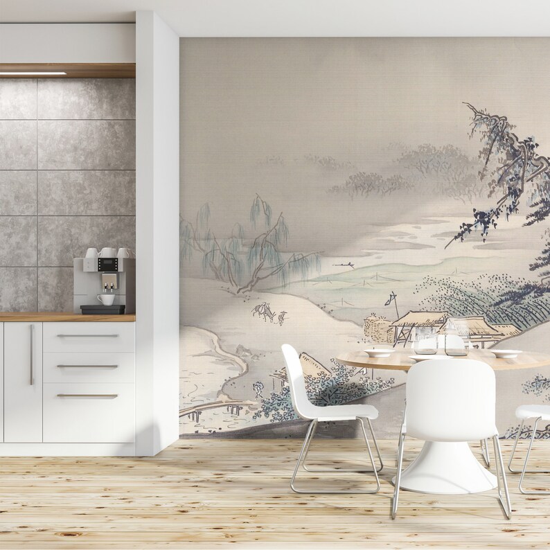 Hashimoto Gahō Landscape of Japanese Village Wallpaper Mural ...