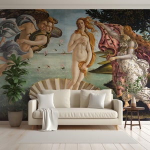 The Birth Of Venus 1485 Historical Oil Painting Wallpaper Mural - Removable Self-adhesive Wallpaper - Peel and Stick