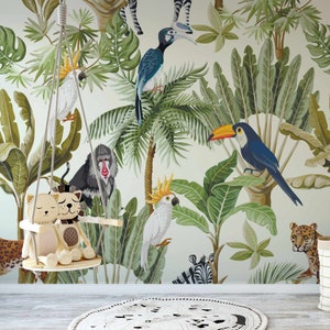 Animals Jungle Dreaker Wallpaper Mural - Removable Self-adhesive Wallpaper - Peel and Stick