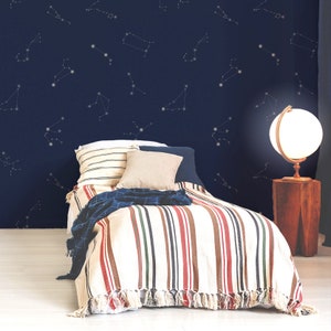 Navy Blue Star Constellation Nocturnal Constellations Blue Wallpaper Mural - Removable Self-adhesive Wallpaper - Peel and Stick