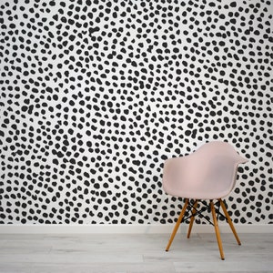 Black and White Polka Dot Dalmatian Wallpaper Mural Removable Self-adhesive Wallpaper image 3