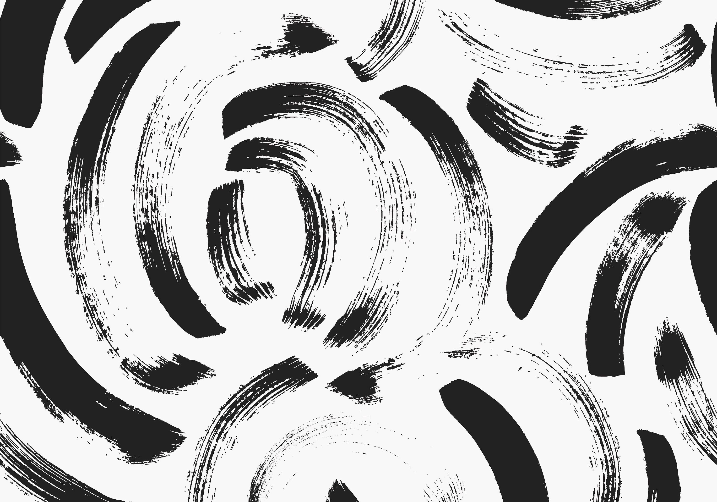 Black and White Abstract Brushstroke Alpha Wallpaper Mural | Etsy
