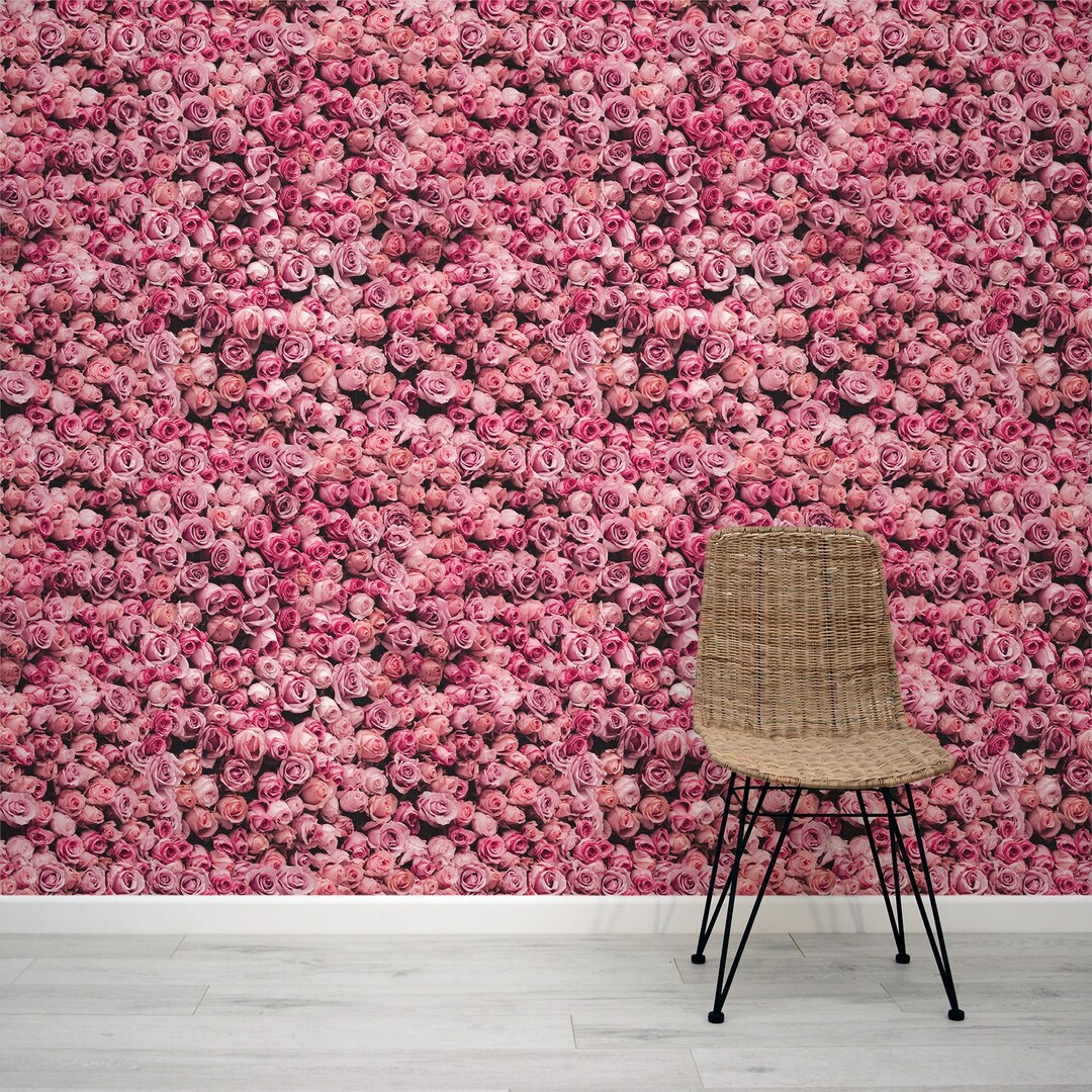 Beautiful Pink Rose Flower Wall Juliet Wallpaper Mural - Removable Self